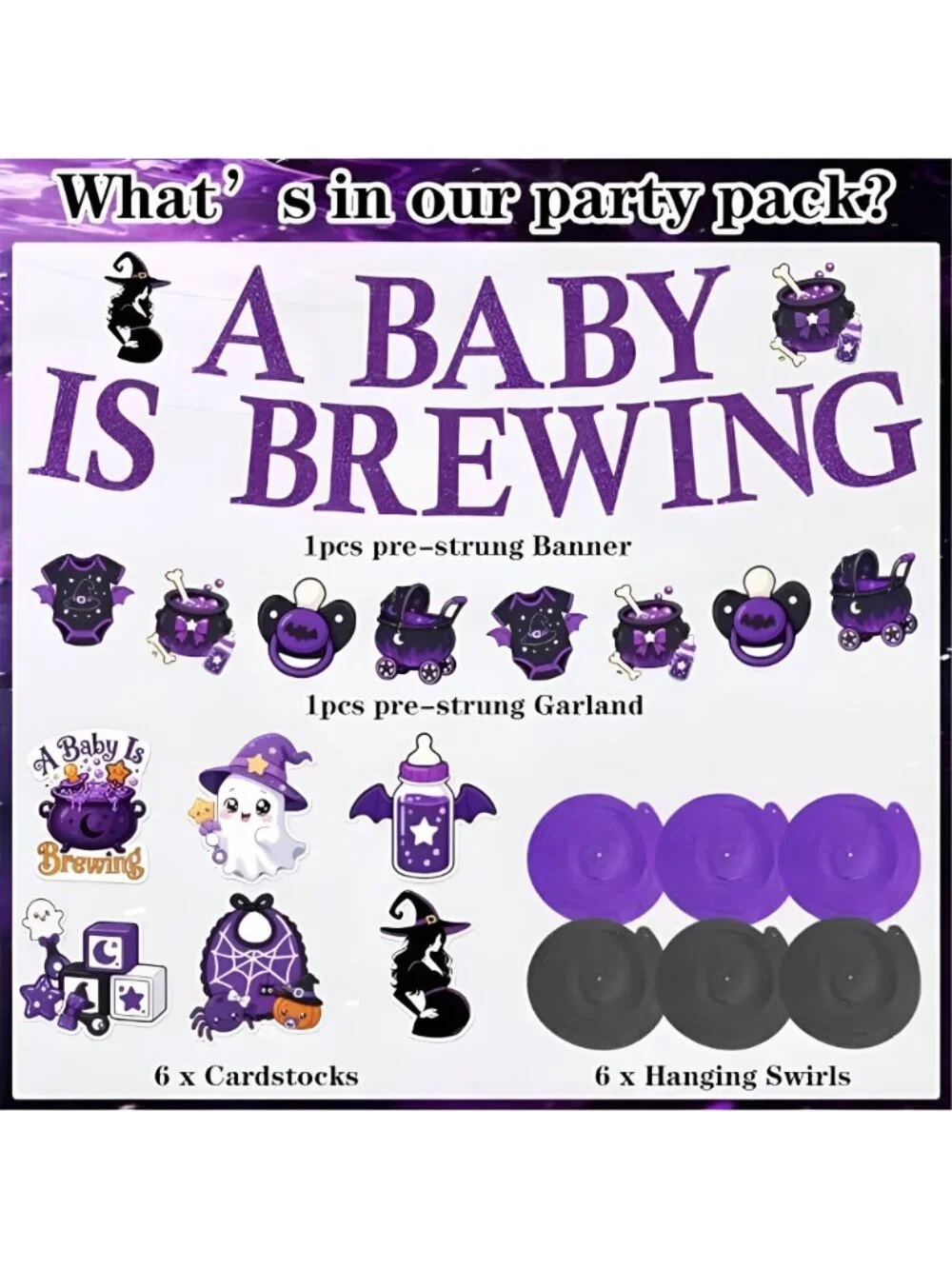 Halloween Baby Shower Decorations, A Baby is Brewing Gender Reveal Decor
